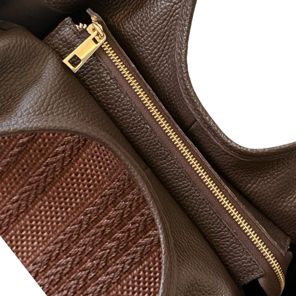 Cheval Firenze Tote Bag Womens Large Brown NEW Woven Leather Made in Italy - Picture 4 of 8